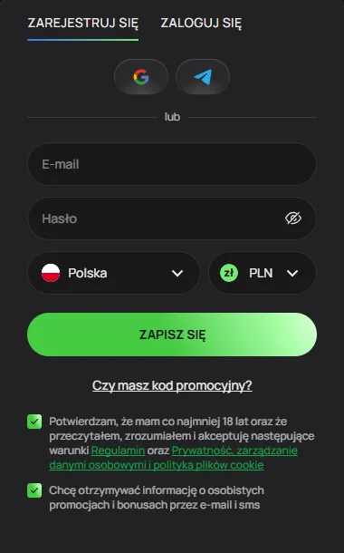 Panel rejestracyjny